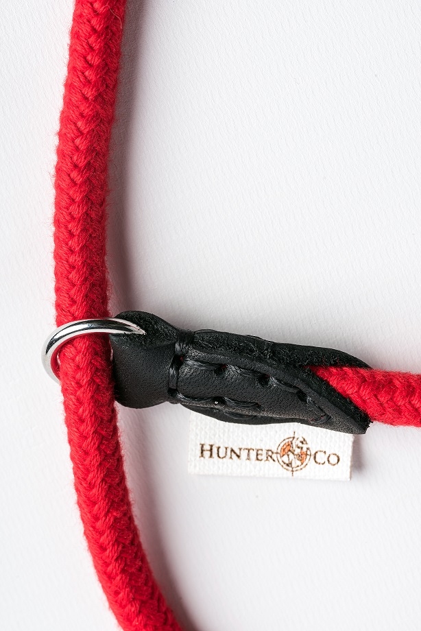 Hunter & Co sliplijn Leather & Cotton ROOD 8mm